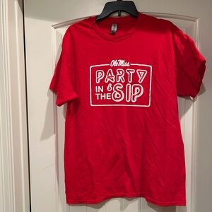 Gildan SEC Ole Miss Party in the Sip Rebel Rags t shirt
